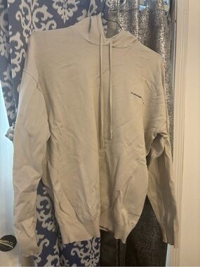 ZARA Men's Light Beige Hoodie Sweater worn once size L-